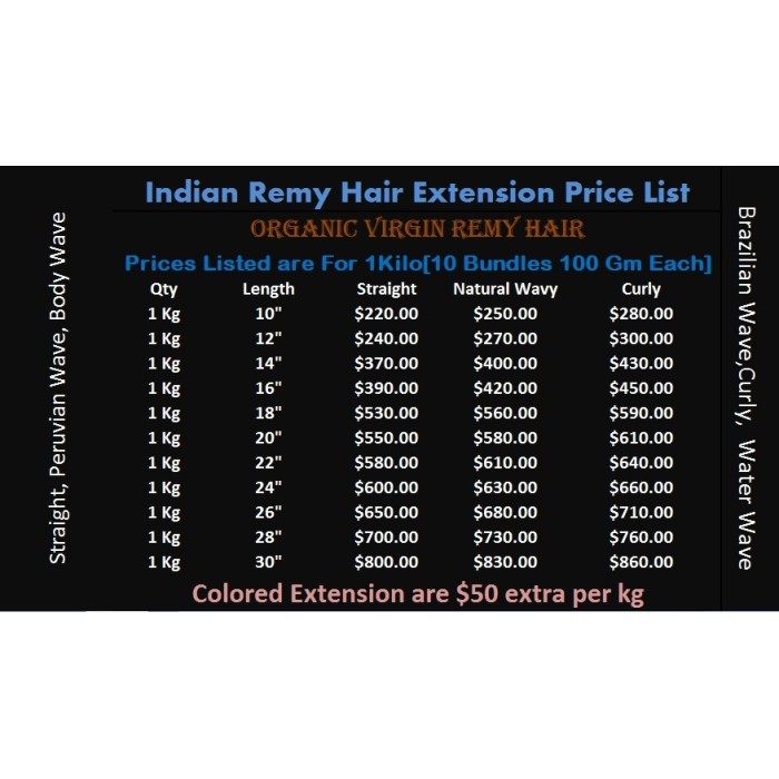 remy hair prices